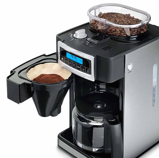 Máquina de café de filtro com moinho de café integrado