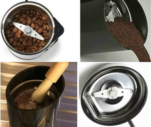 como limpar moedor de café